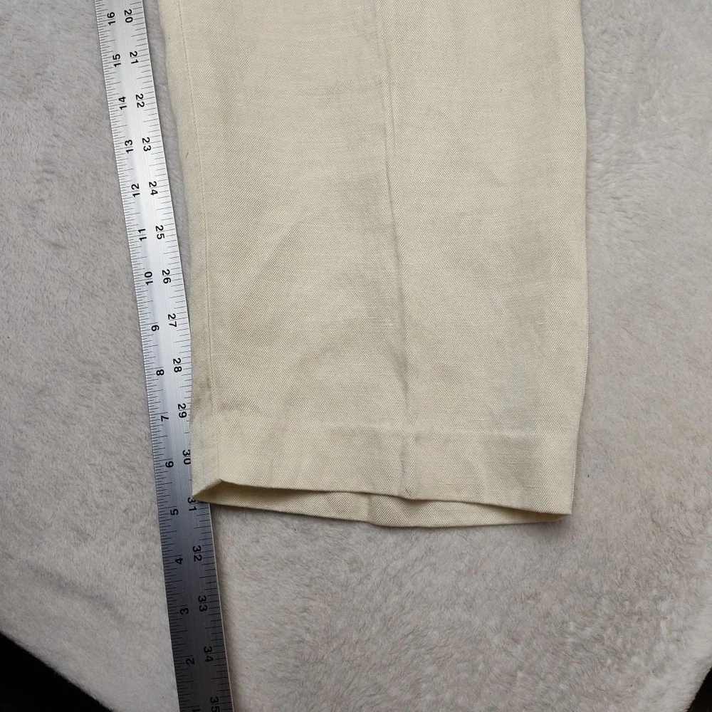 Tommy Bahama Pants Mens 40x30 Beige Lyocell Linen Straight Pleated Island Travel